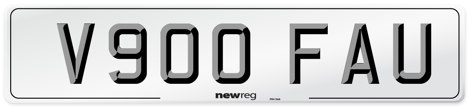 V900 FAU Number Plate from New Reg